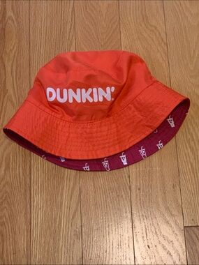 📌 NWOT Unisex Dunkin’ donuts Orange Reversible Bucket Hat
